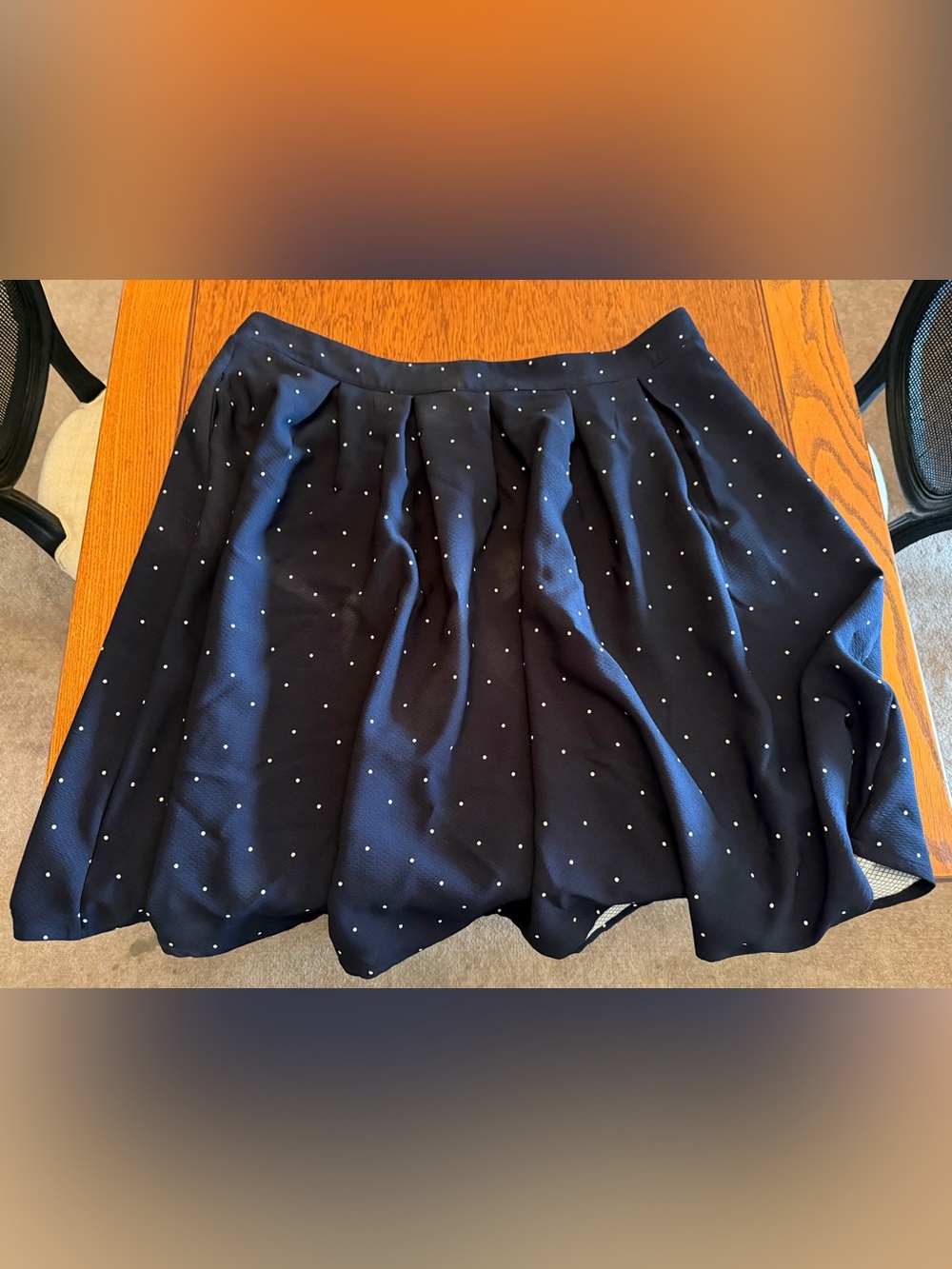 Women's Navy Blue Polka Dot Skirt